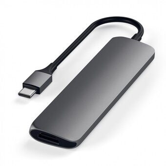  Док-станция Satechi Type-C Slim Multiport Adapter V2 Sliver 