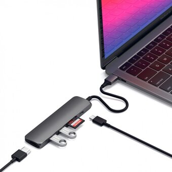  Док-станция Satechi Type-C Slim Multiport Adapter V2 Sliver 