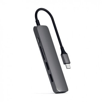  Док-станция Satechi Type-C Slim Multiport Adapter V2 Sliver 