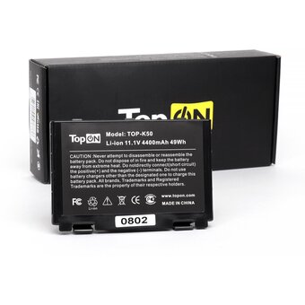  Батарея для ноутбука TopON TOP-K50 67738 11.1V 4400mAh литиево-ионная 