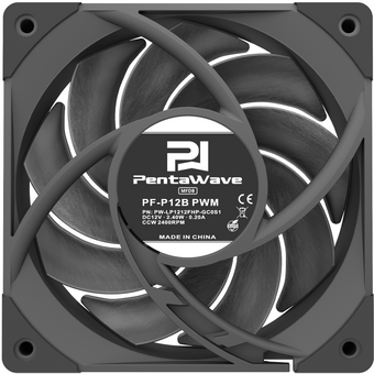  Вентилятор PentaWave PF-P12B PWM / 120mm 4 pin Magnetic FDB 500-2400rpm 75CFM 34.6dBA/ Black 