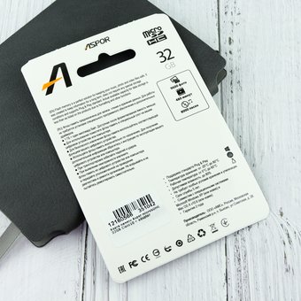  Карта памяти Aspor microSDHC 32GB Class10 + adapter 