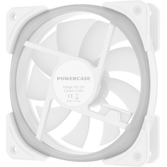  Вентилятор Powercase CM21-14W ARGB White 140x140x25мм (PWM, 4pin +ARGB Sync, 800-1500±10 об/мин) Bulk 