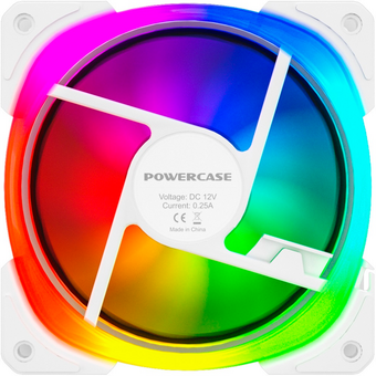  Вентилятор Powercase CM21-12W ARGB White 120x120x25мм (PWM, 4pin +ARGB Sync, 800-1500±10 об/мин) Bulk 
