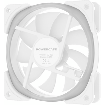  Вентилятор Powercase CM21-12W ARGB White 120x120x25мм (PWM, 4pin +ARGB Sync, 800-1500±10 об/мин) Bulk 