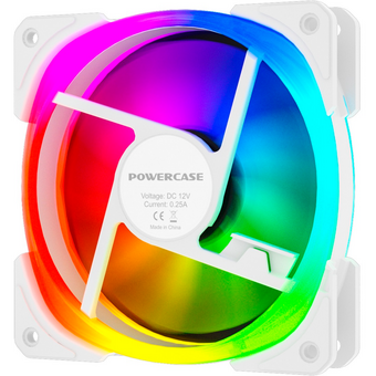  Вентилятор Powercase CM21-12W ARGB White 120x120x25мм (PWM, 4pin +ARGB Sync, 800-1500±10 об/мин) Bulk 