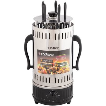  Электрошашлычница ENDEVER Grillmaster 290, серебристый/черный 