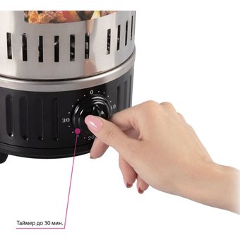 Электрошашлычница ENDEVER Grillmaster 290, серебристый/черный 