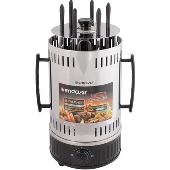  Электрошашлычница ENDEVER Grillmaster 295, серебристый/черный 