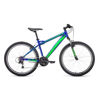  Велосипед FORWARD Flash 26 1.2 (26" 21 ск. рост. 17") 2022, синий/ярко-зеленый, RBK22FW26656 