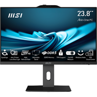  Моноблок MSI Pro AP242P 14M-661XRU (9S6-AE0621-661) 23.8" Full HD i7 14700 (2.1) 16Gb SSD512Gb UHDG 770 noOS GbitEth 120W клав.+м Cam черный 