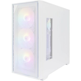  Корпус 1STPLAYER DK D6 White (D6-WH-4F1-W) / mATX / 4x120mm LED fans 