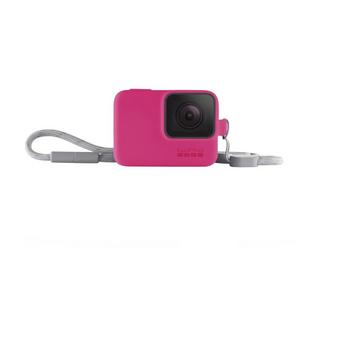  Силиконовый чехол GoPro ACSST-011 с ремешком розовый Sleeve+Lanyard 