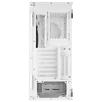  Корпус Ginzzu GL185 White боковая дверца закаленное стекло на петлях на магнитах 