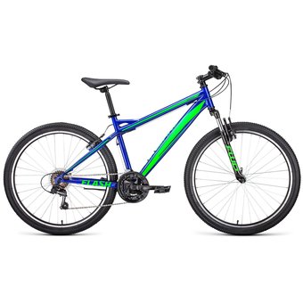  Велосипед FORWARD Flash 26 1.2 (26" 21 ск. рост. 19") 2022, синий/ярко-зеленый, RBK22FW26664 
