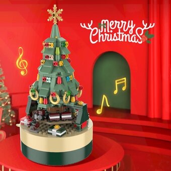  Конструктор Вращающаяся музыкальная шкатулка красочная рождественская Елка JK1302 25,4cm 