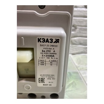  Автоматический выключатель КЭАЗ ВА57-35-340010-250А-2500-690AC-УХЛ3-КЭАЗ (108600) 
