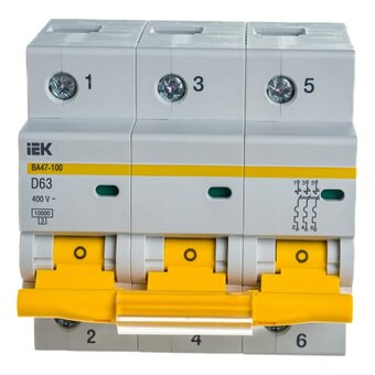  Автоматический выключатель IEK ВА 47-100 (MVA40-3-063-D) 