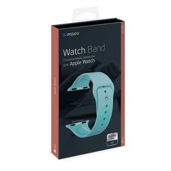  Ремешок Deppa Band Silicone для Apple Watch 38/40mm 47127, силиконовый, мятный 