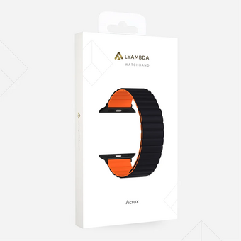  Силиконовый ремешок LYAMBDA Acrux DSJ-30-40-BO для Apple Watch 38/40/41mm Black/Orange 