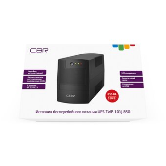  ИБП CBR UPS-TWP-101J-850, 850VA/510W, IEC 320 C13x3 outlets, LED, USB Type-B, RJ11/45 AVR, SEC, 12V/8Ah 