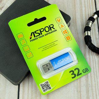  USB-флешка 32G USB 2.0 Aspor PK-ROCKETBL синий 