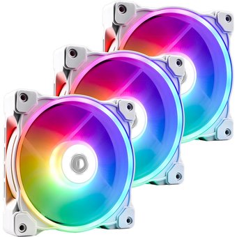  Вентилятор ID-COOLING ZF-12025-ARGB TRIO SNOW (3 in 1) 120x120x25мм 20шт./кор, PWM, Low Noise, Addresable RGB, 500-1600об/мин 