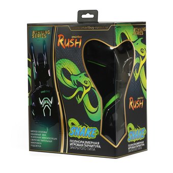  Игровая гарнитура Smartbuy Rush Cobra, черн/зеленая SBHG-1200 