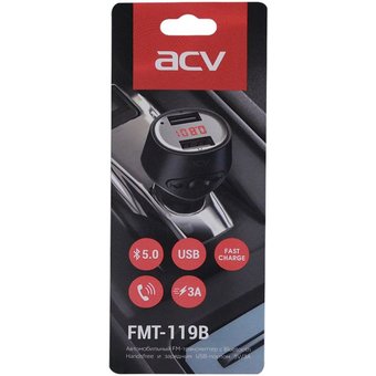  Автомобильный FM-модулятор ACV FMT-119B черный (37400) 