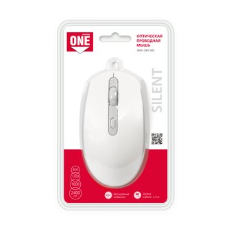  Мышь проводная Smartbuy One 280-W бело-серая 