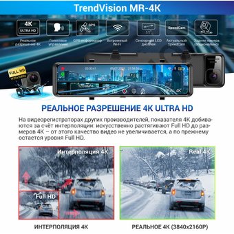  Видеорегистратор TrendVision MR-4K черный 