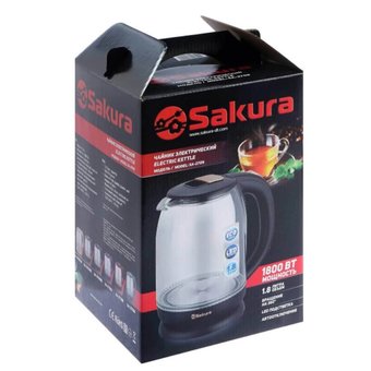  Чайник Sakura SA-2709BK стекло черный 