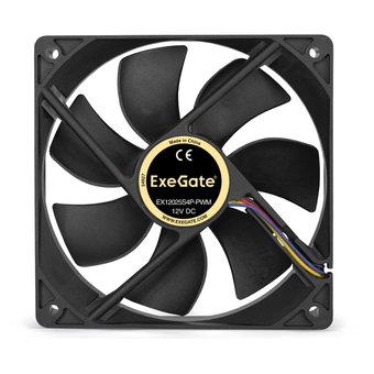  Вентилятор ExeGate E12025S4P-PWM EX283393RUS 120x120x25 мм, подшипник скольжения, 4pin, PWM, 25dBA 