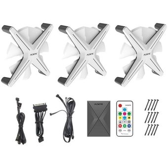  Вентилятор Alseye X12-Set-W XTREME X12 KIT Adjustable RGB (20LED) 12v 1200rpm RTL (872513) 