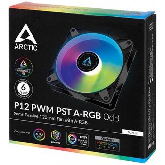  Вентилятор ARCTIC P12 PWM PST A-RGB (ACFAN00231A) 0dB (Black) - retail 