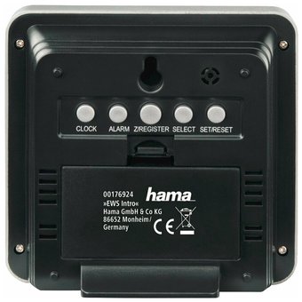  Погодная станция Hama EWS Intro серебристый/черный 