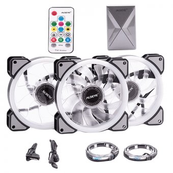  Вентилятор Alseye CRLS-300DS 3pcs argb fan kit with controller,2pcs LED strips,size:120*120*25mm 