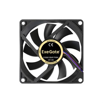  Вентилятор ExeGate EX08015B4P-PWM EX288924RUS (80x80x15 мм, 2-Ball (двойной шарикоподшипник), 4pin, PWM, 24dBA) 