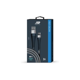  Дата-кабель Fishbone USB - micro USB, 3А, 1м, spaсe grey, Borasco 