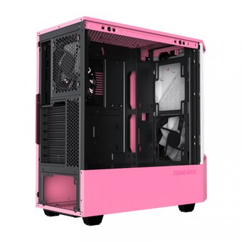  Корпус GameMax Contac COC MFG.T806 без БП ATX, Розовый/белый,USB3.0,Зак.стекло,1*120мм+ MB turbo fan 