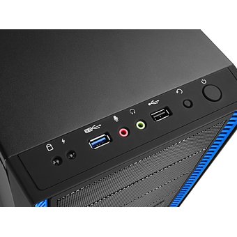  Корпус Deepcool TESSERACT BF (DP-CCATX-TSRBFBK) ATX, Black-Blue, без БП 