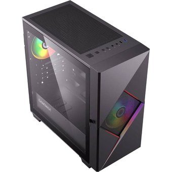  Корпус GameMax Cyclops BR без БП Midi Tower, ATX, Черно-красн.,1*USB2.0 + 1*USB3.0, 2*120мм 