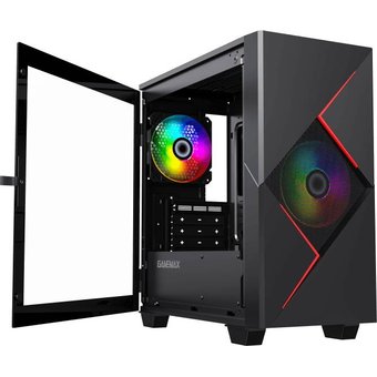  Корпус GameMax Cyclops BR без БП Midi Tower, ATX, Черно-красн.,1*USB2.0 + 1*USB3.0, 2*120мм 