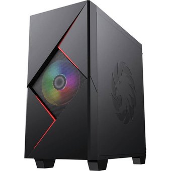  Корпус GameMax Cyclops BR без БП Midi Tower, ATX, Черно-красн.,1*USB2.0 + 1*USB3.0, 2*120мм 