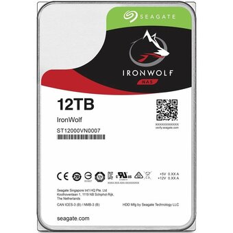  HDD Seagate IronWolf ST12000VN0007 NAS SATA 12Tb 6Gb/s 7200 256Mb 