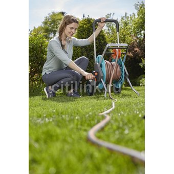  Тележка для шланга Gardena CleverRoll M Easy голубой/серый шланг в компл. 20м (18517-20.000.00) 