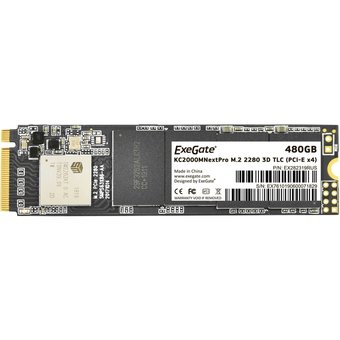  SSD ExeGate NextPro KC2000TP480 EX282319RUS M.2 2280 480GB (PCIe Gen3x4, NVMe, 22x80mm, 3D TLC) 