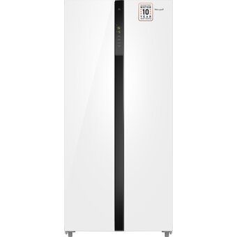  Холодильник Weissgauff WSBS 500 Inverter NoFrost White Glass 