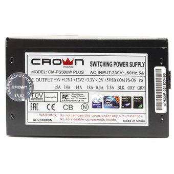  Блок питания CROWN CM-PS500W Plus 
