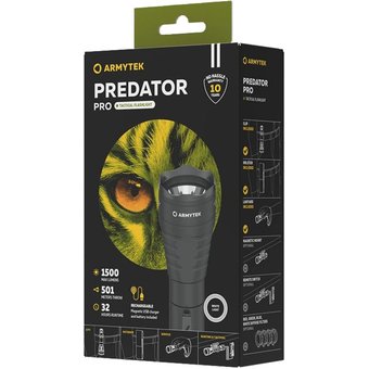  Фонарь Armytek Predator Pro Magnet USB черный/белый (F07301C) 